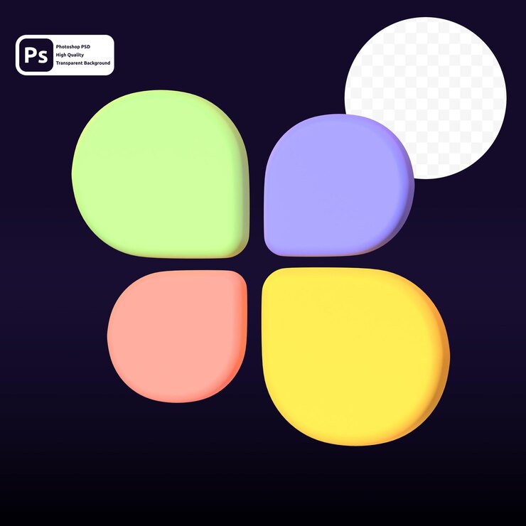 PSD gráfico en renderizado para presentación web de activos gráficos u otros