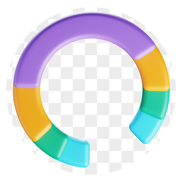 Gráfico de rosquilla 3D colorido para la visualización de datos