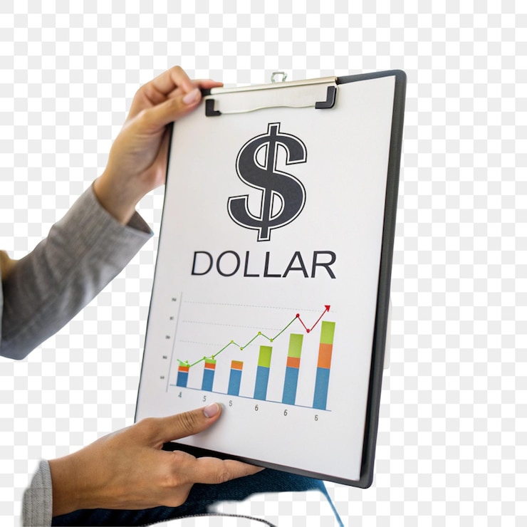 PSD gráfico con el signo del dólar aislado en un fondo transparente