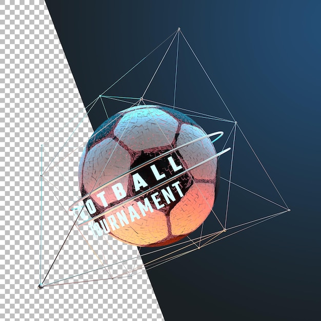 PSD gráfico de torneo de fútbol de fútbol de renderizado 3d