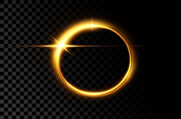 Gráfico vectorial del eclipse solar total en fondo negro