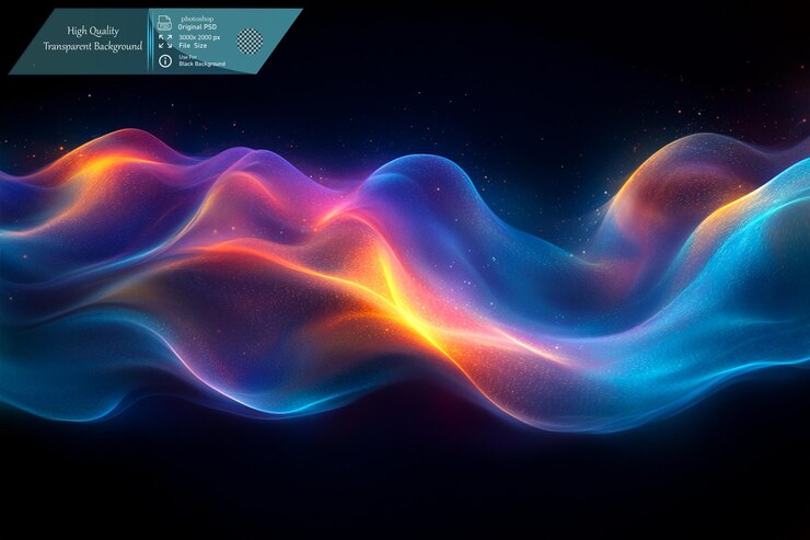 PSD un gráfico vectorial de un espectro de audio con ondas sonoras en un fondo transparente