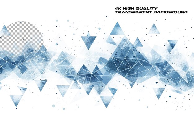 PSD gráfico vectorial de un patrón triangular con azul y gris en un fondo transparente