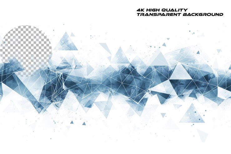 PSD gráfico vectorial de un patrón triangular con azul y gris en un fondo transparente