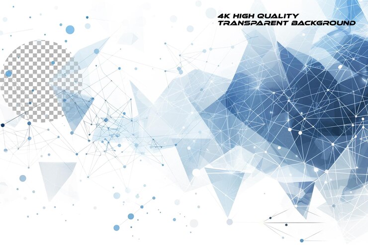 PSD gráfico vectorial de un patrón triangular con azul y gris en un fondo transparente