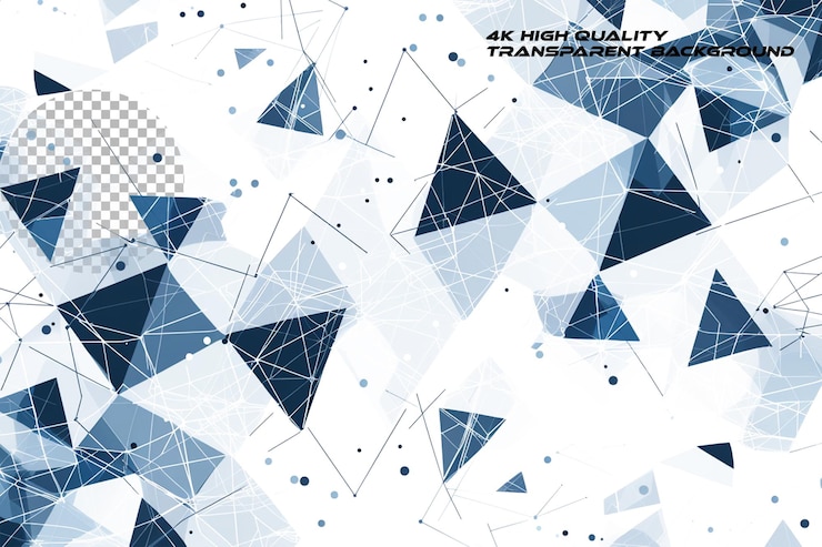 PSD gráfico vectorial de un patrón triangular con azul y gris en un fondo transparente