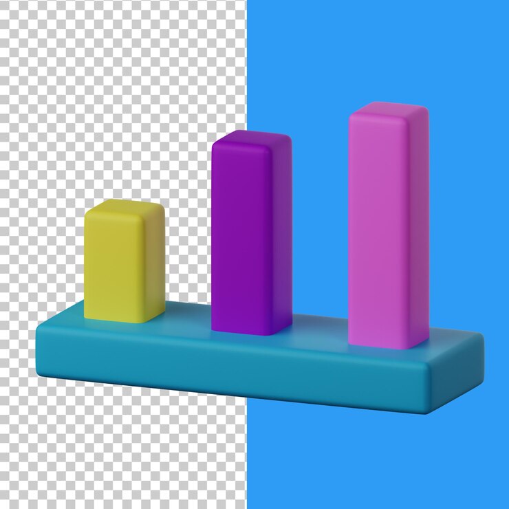 PSD gráfico de velas de icono 3d aislado en el fondo transparente