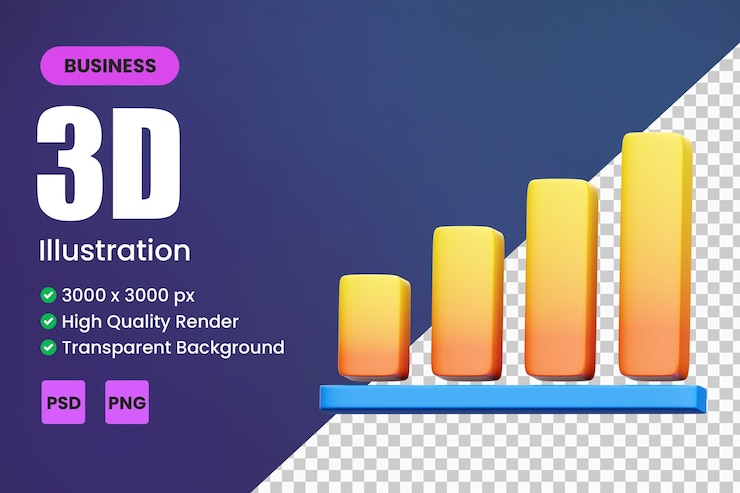PSD gráficos 3d e iconos de diagramas gráficos y gráficos