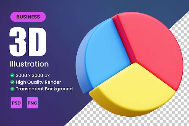 Gráficos circulares 3d e iconos de diagramas gráficos y gráficos