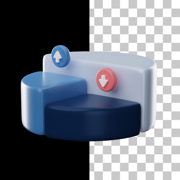 Gráficos Estadística Icono 3D