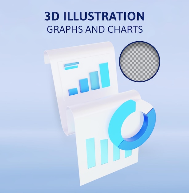 Grafiken und Diagramme 3D-Rendering-Illustration