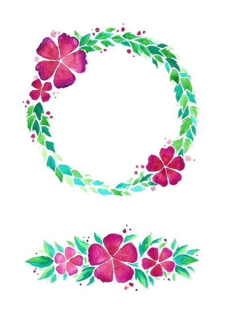 Grafikset mit floralen Rahmen