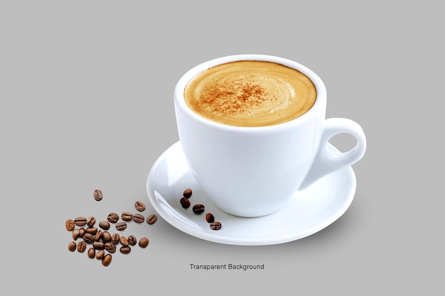 des grains de café sur une soucoupe