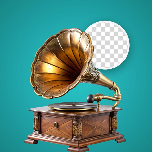 Gramophone Vintage Avec Boîte En Bois