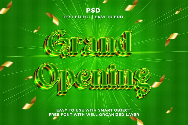 PSD gran apertura 3d editable estilo de efecto de texto de photoshop psd con fondo