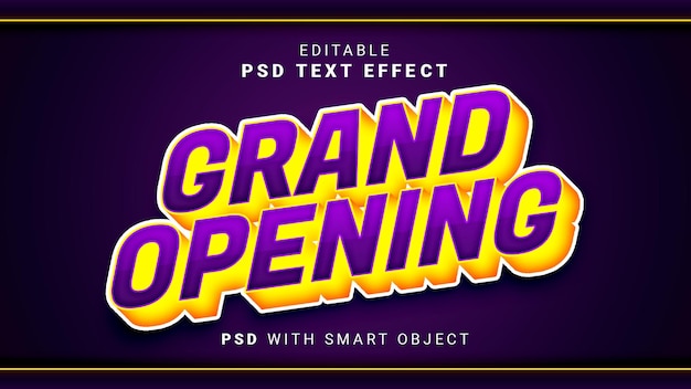 PSD gran apertura del efecto de texto