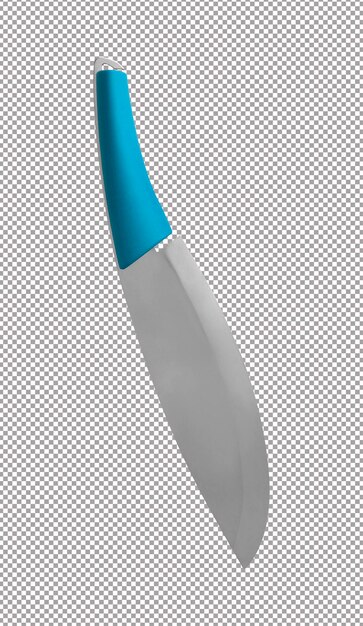 Gran cuchillo azul aislado en blanco