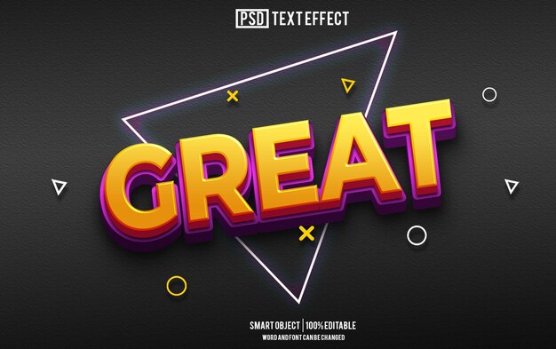 gran efecto de texto fuente editable tipografía texto 3d