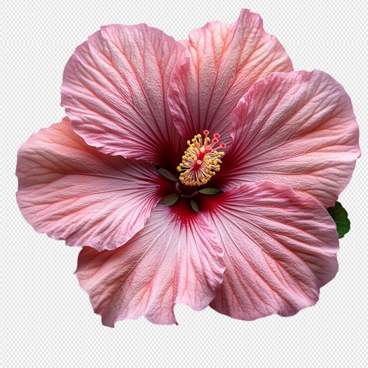 Una gran flor rosa sobre un fondo blanco