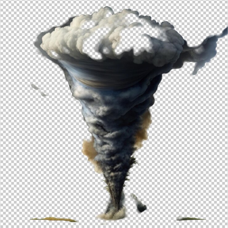 PSD gran gráfico de tornado en fondo blanco