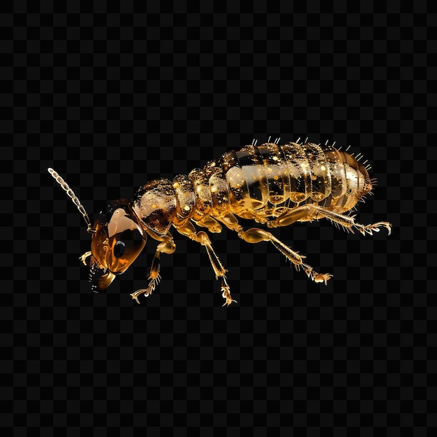 PSD una gran hormiga marrón con un cuerpo blanco y marcas amarillas