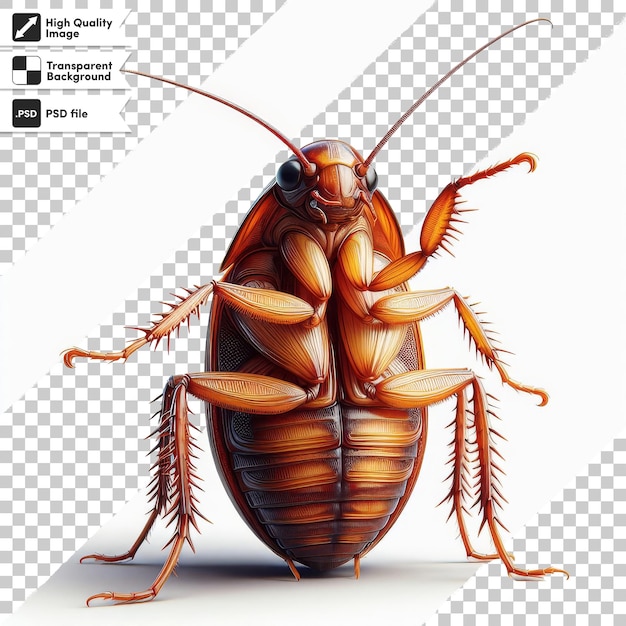 PSD un gran insecto marrón con una imagen de un insecto en él