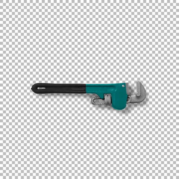 Una gran llave ajustable diseñada para agarrar y girar tuberías y accesorios