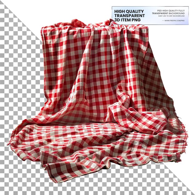 Gran manta duradera utilizada para picnics al aire libre sobre un fondo transparente