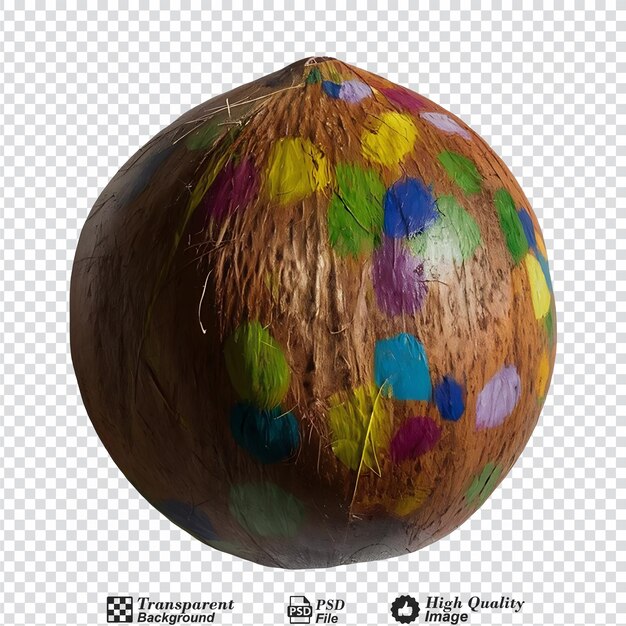 Un gran objeto marrón redondo con una superficie de textura áspera aislada
