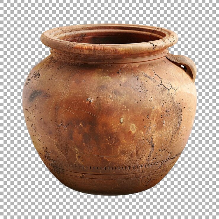 PSD gran olla de arcilla en un fondo transparente generada por ai