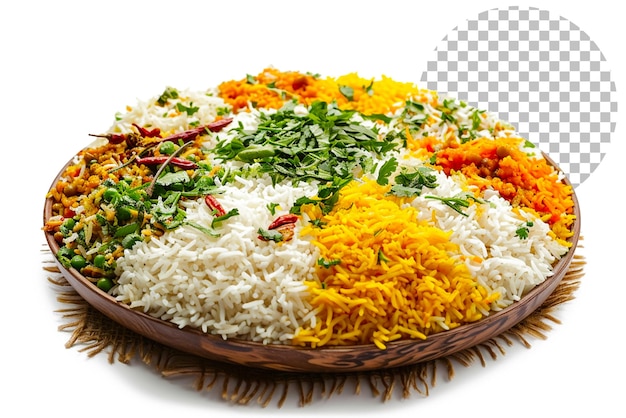 Gran plato de arroz de bangladesh un delicioso plato en la cocina de bangladesh sobre un fondo transparente