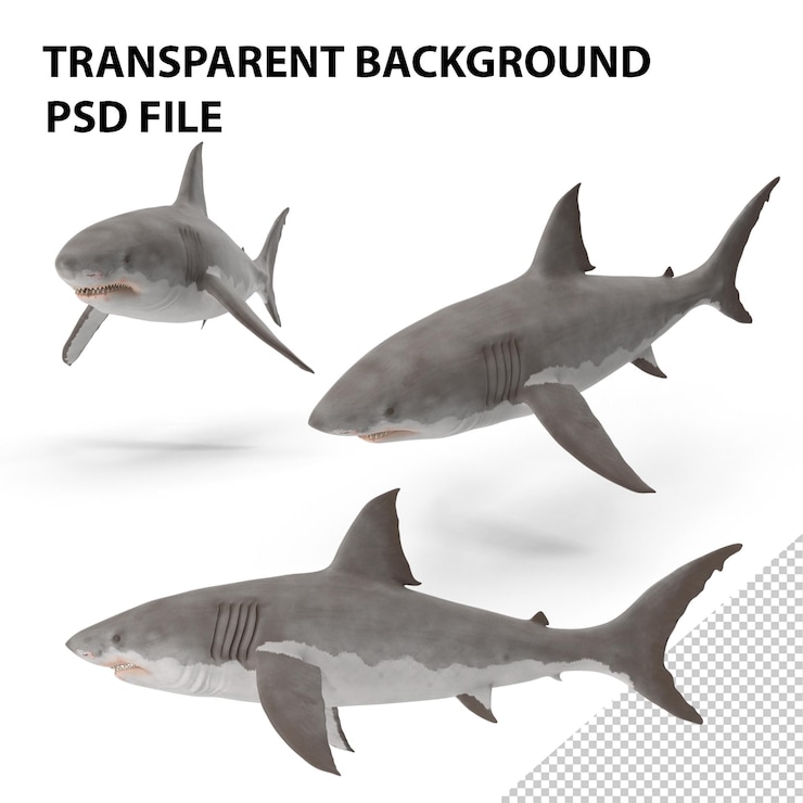PSD gran tiburón blanco png
