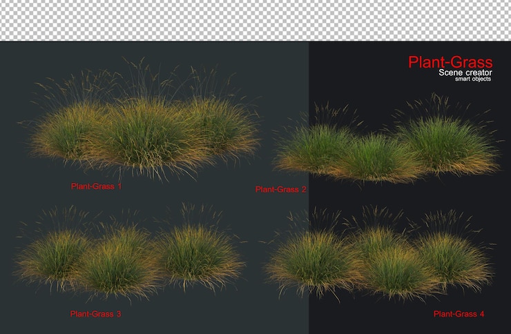 PSD gran variedad de plantas y pastos