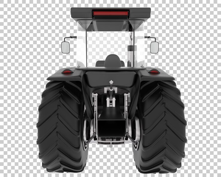 PSD gran vehículo agrícola en la ilustración de representación 3d de fondo transparente