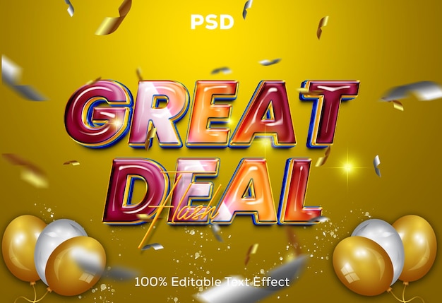 PSD gran venta 3d editable psd efecto de texto