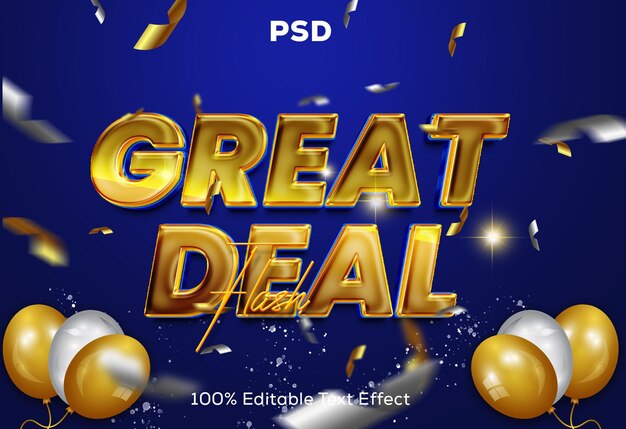 Gran venta 3D editable PSD efecto de texto
