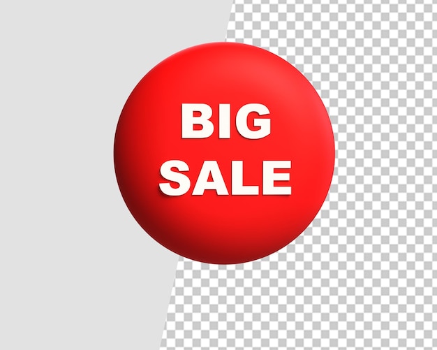 Gran venta logo etiqueta roja 3d