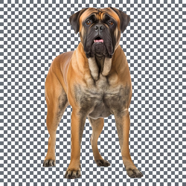 Grand chien de race bullmastiff isolé sur fond transparent