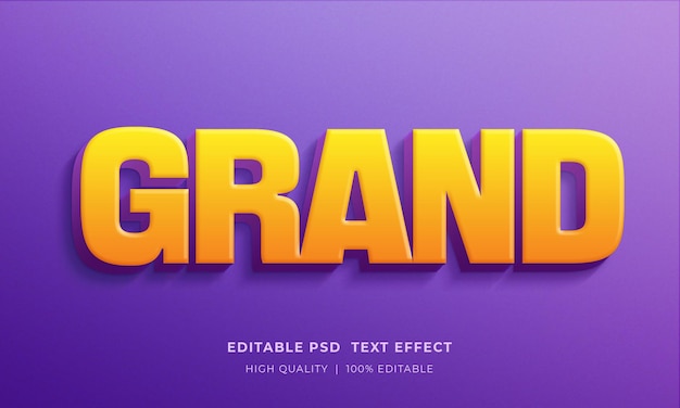 Grand Editable 3d Bold Text Style Effect Mockup Template