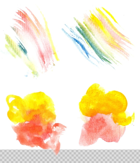 Un grand ensemble de taches d'aquarelle colorées PSD lumineuses sur fond