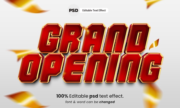 PSD grand opening 3d-bearbeitbare texteffekte