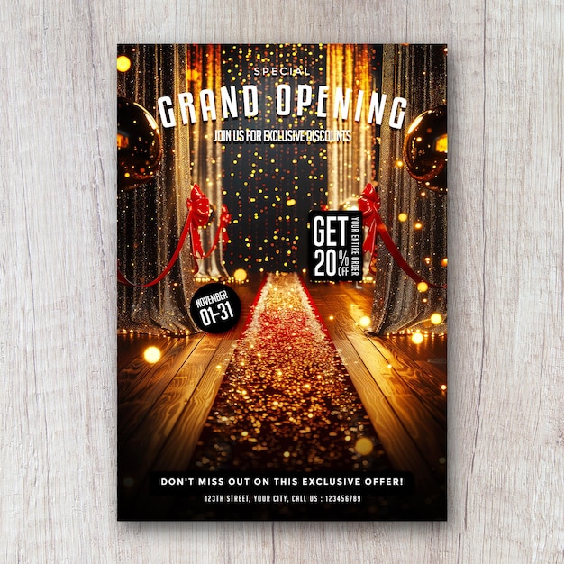 PSD grand opening flyer social media post