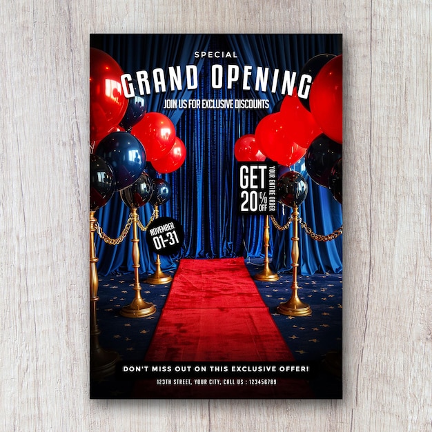 PSD grand opening flyer social media post