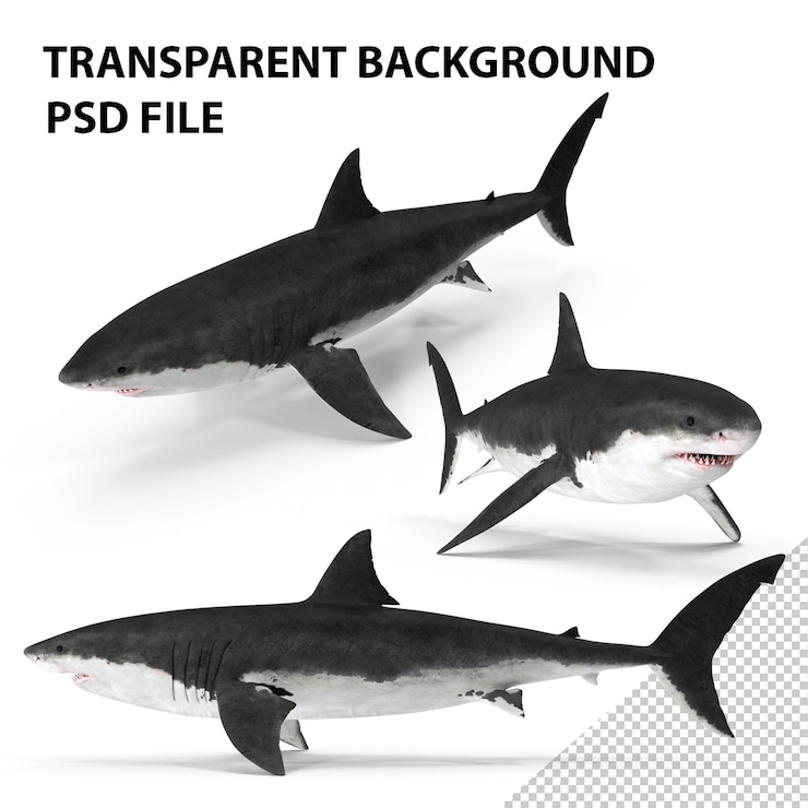 PSD grand requin blanc png