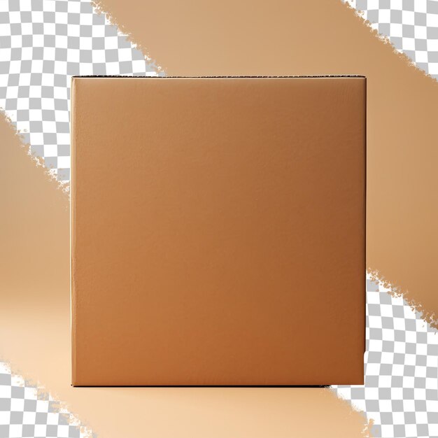 PSD grande boîte rectangulaire marron sur fond transparent