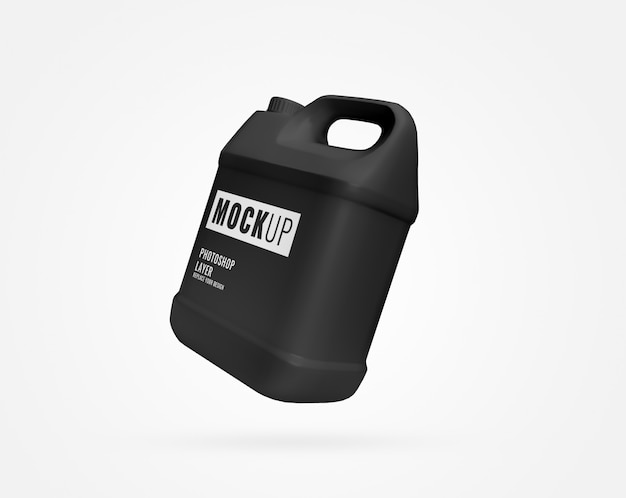 PSD grande bouteille noire gallon de liquide