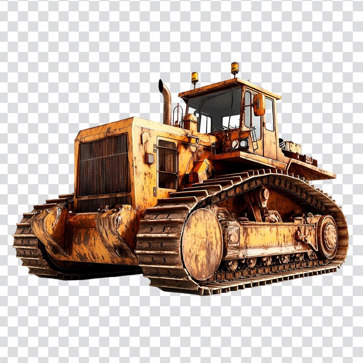 PSD grande bulldozer isolato su uno sfondo trasparente