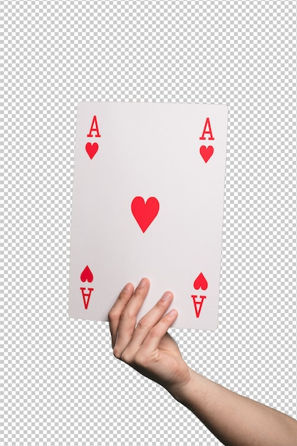 PSD grande carte de poker sur blanc