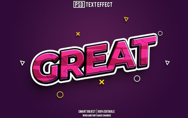 grande efeito de texto fonte editável tipografia texto 3D