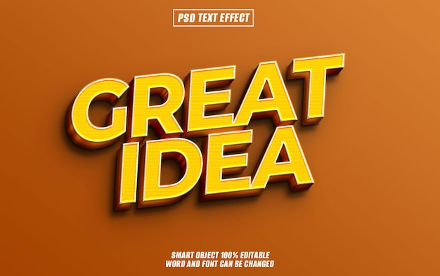 grande idée effet de texte police modifiable typographie texte 3D